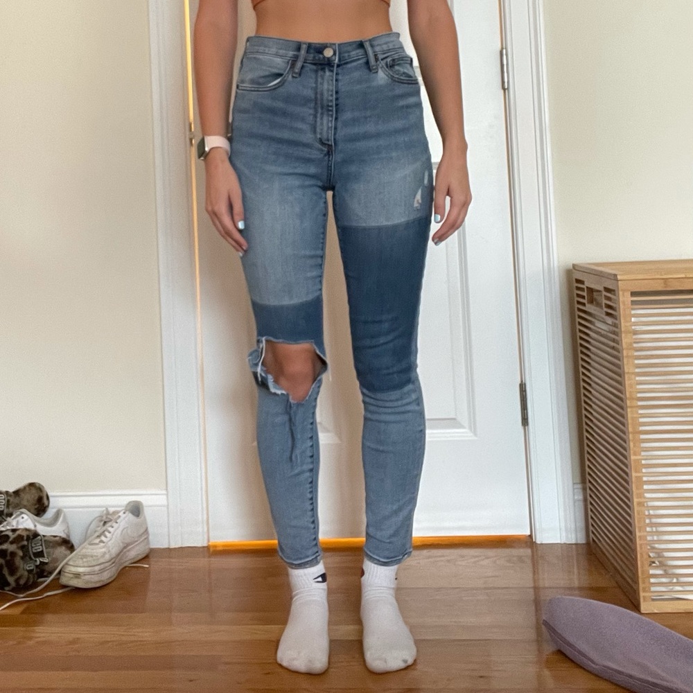 Gap Skinny Jeggings Ripped and patch worked
